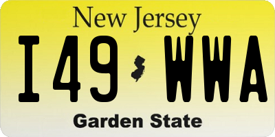 NJ license plate I49WWA