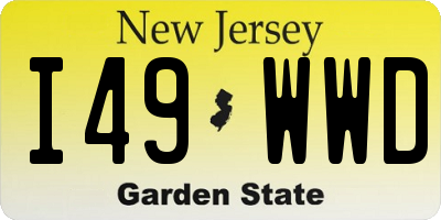 NJ license plate I49WWD