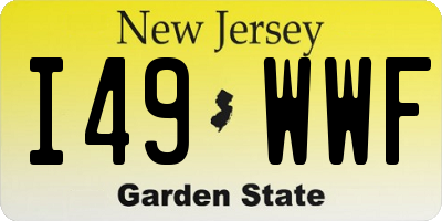 NJ license plate I49WWF
