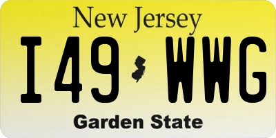 NJ license plate I49WWG