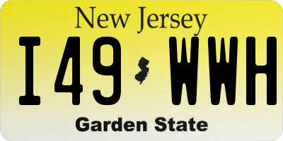 NJ license plate I49WWH