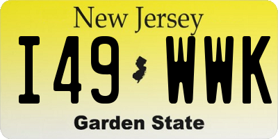 NJ license plate I49WWK