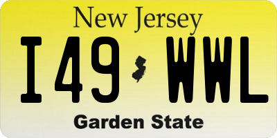 NJ license plate I49WWL
