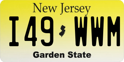 NJ license plate I49WWM