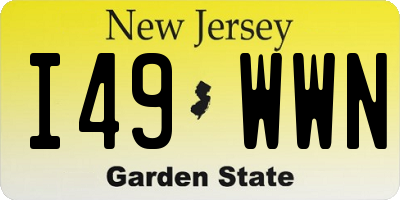 NJ license plate I49WWN