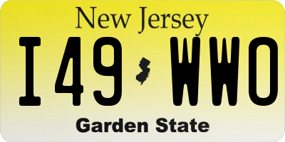 NJ license plate I49WWO