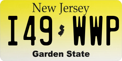 NJ license plate I49WWP