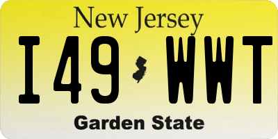 NJ license plate I49WWT