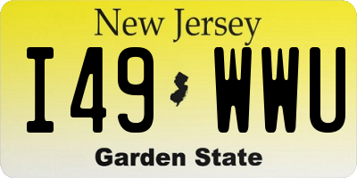 NJ license plate I49WWU