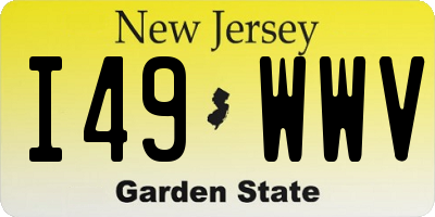 NJ license plate I49WWV