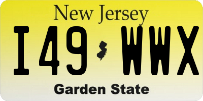 NJ license plate I49WWX