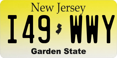 NJ license plate I49WWY