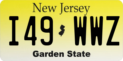 NJ license plate I49WWZ