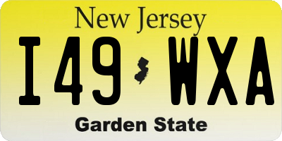 NJ license plate I49WXA