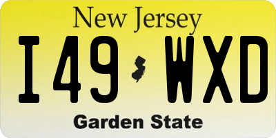 NJ license plate I49WXD