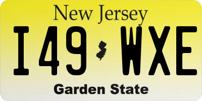 NJ license plate I49WXE