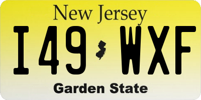 NJ license plate I49WXF