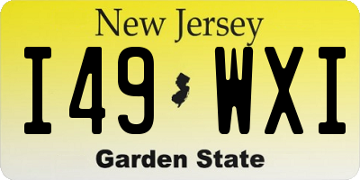 NJ license plate I49WXI