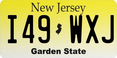 NJ license plate I49WXJ