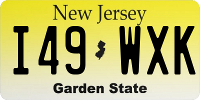 NJ license plate I49WXK