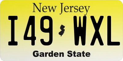 NJ license plate I49WXL