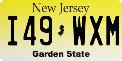 NJ license plate I49WXM