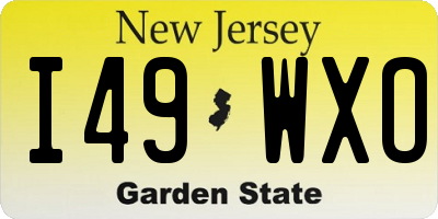 NJ license plate I49WXO