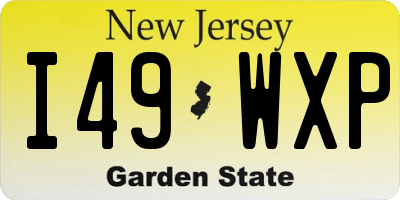 NJ license plate I49WXP