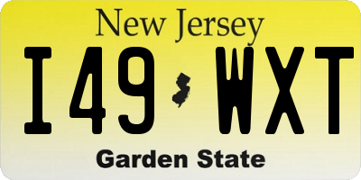 NJ license plate I49WXT
