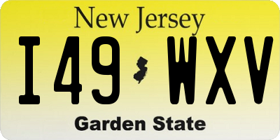 NJ license plate I49WXV