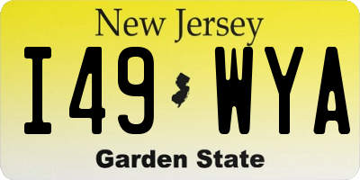 NJ license plate I49WYA