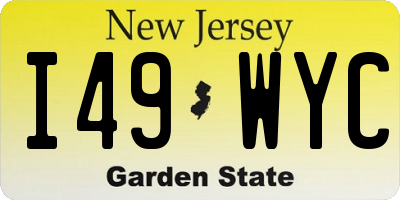 NJ license plate I49WYC