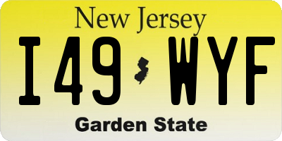 NJ license plate I49WYF