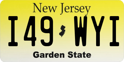 NJ license plate I49WYI
