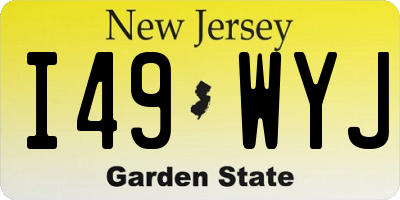 NJ license plate I49WYJ