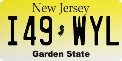 NJ license plate I49WYL