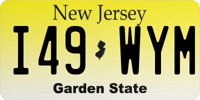 NJ license plate I49WYM