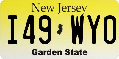 NJ license plate I49WYO
