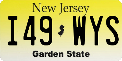 NJ license plate I49WYS