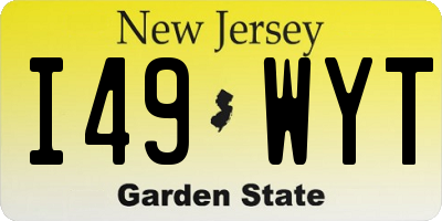 NJ license plate I49WYT