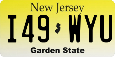 NJ license plate I49WYU
