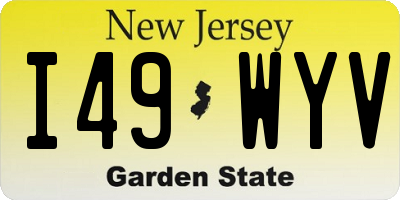 NJ license plate I49WYV