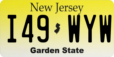 NJ license plate I49WYW