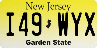 NJ license plate I49WYX