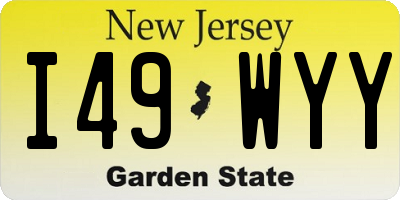 NJ license plate I49WYY