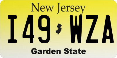 NJ license plate I49WZA