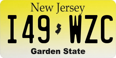 NJ license plate I49WZC