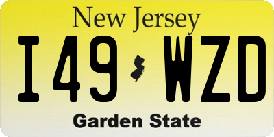 NJ license plate I49WZD