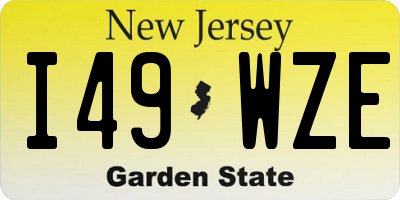NJ license plate I49WZE