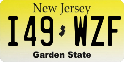 NJ license plate I49WZF